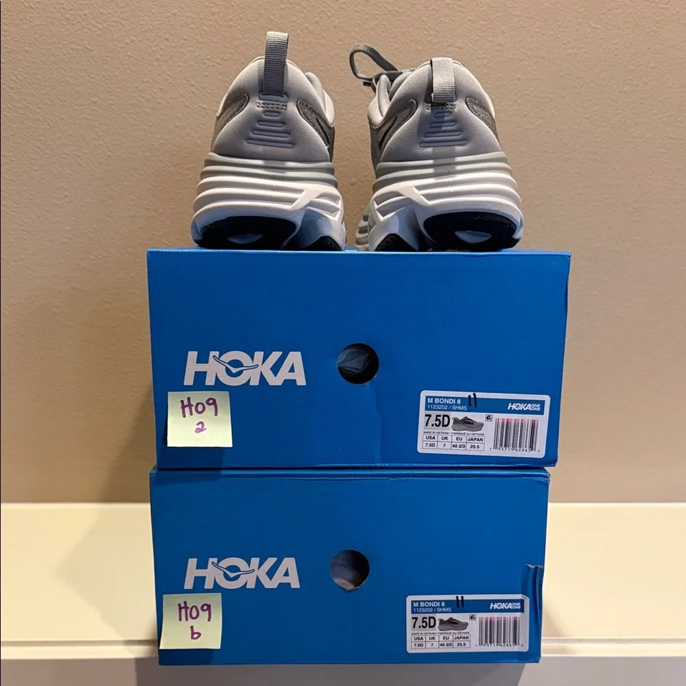 Hoka Bondi 8 Men’s Size 7.5D Gray Running Shoes - Picture 10 of 11